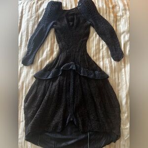 Vintage Wool Black Knit Dress